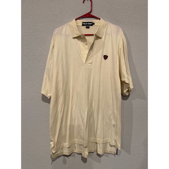 Polo Ralph Lauren Men's Golf Collared T-Shirt Cotton Ivory Size Large - Picture 1 of 4